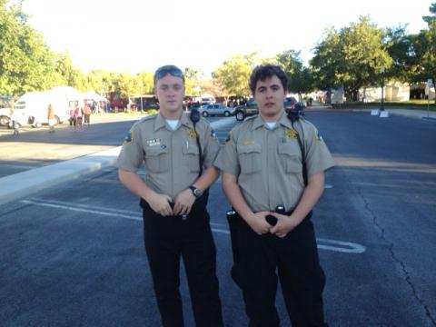 Explorer Sergeant Pool and Explorer Ball on foot patrol